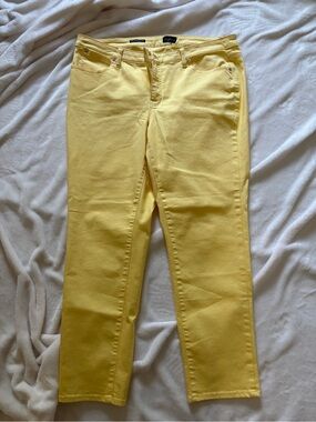Talbots Bright Yellow Cropped Slim Jeans